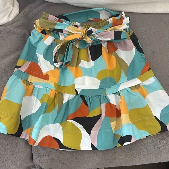 Anthropologie somerset belted tropical pattern skirt sz XS New with tag - Picture 1 of 4